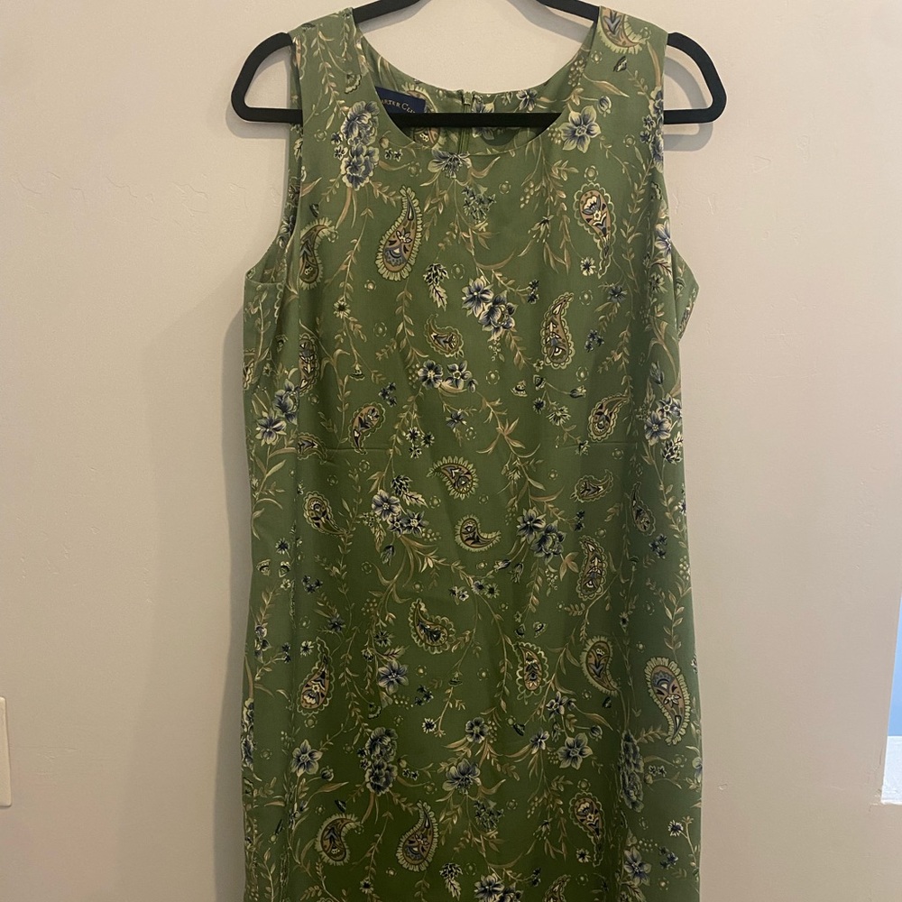 Charter club green paisley dress size 14 - Picture 2 of 5